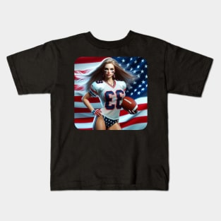 American Woman NFL Football Player #17 Kids T-Shirt